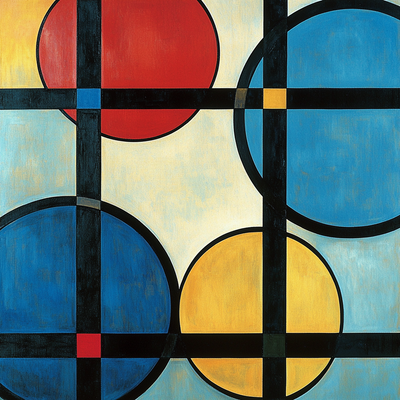 Piet Mondrian Inspired Modern Geometry Painting Number Kit