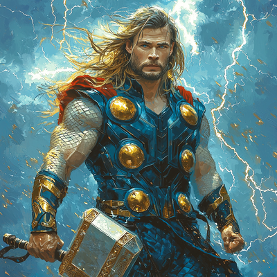 Chris Hemsworth: The Thunderous Saga Of The Mighty Thor Paint By Numbers Art