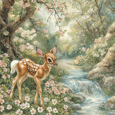 Bambi's Spring Awakening - Disney Inspired Number Painting