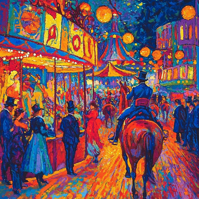 Henri De Toulouse-Lautrec Inspired Retro Circus Delight Paint By Numbers Kits