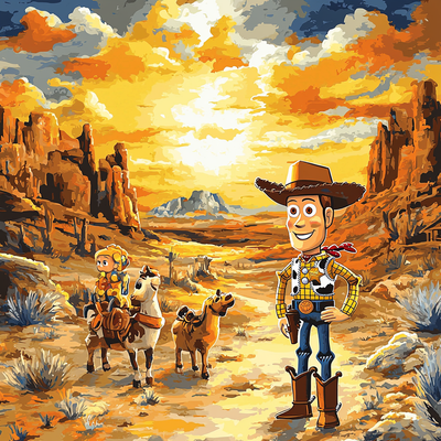 Toy Story Wild West Adventure - Disney Inspired Number Painting