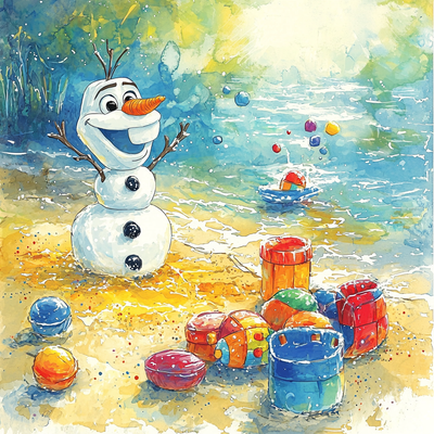 Olaf's Fun In The Sun - Disney Inspired Painting By Numbers Kit