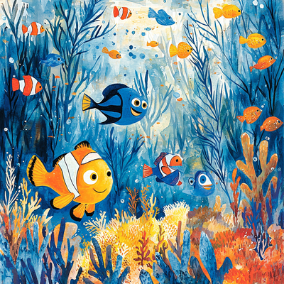 Finding Nemo's Ocean Quest - Disney Inspired Paint By Numbers Art