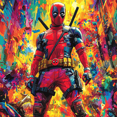 Ryan Reynolds: The Dashing Humor Of Deadpool Paint By Numbers Art