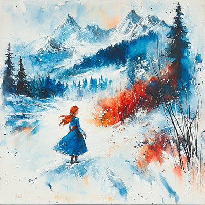 Anna's Snowy Expedition - Disney Inspired Number Painting