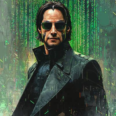 Keanu Reeves: Crafting Neo's Digital Odyssey Paint By Numbers