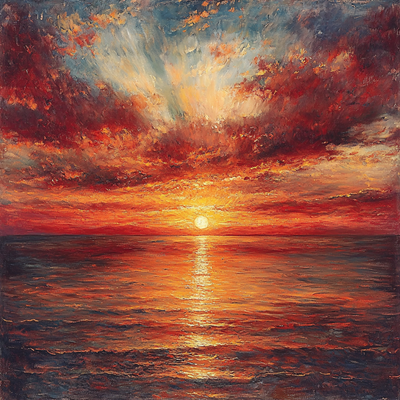 J.M.W. Turner Inspired Fiery Sunsets Paint By Number