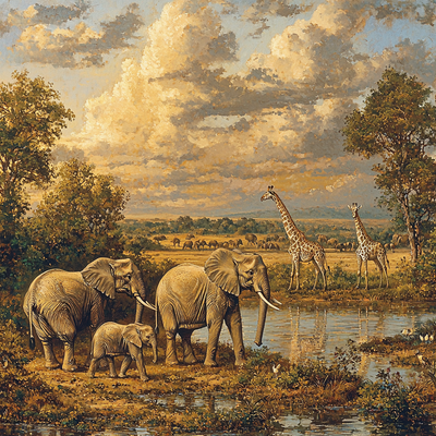 John Constable Inspired Wild Savannah Painting By Numbers Kit