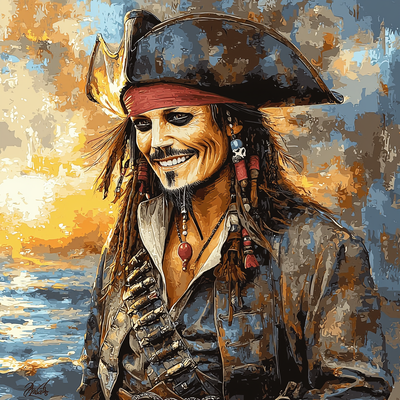 Johnny Depp: The Eccentric Captain Of The Black Pearl Paint By Numbers