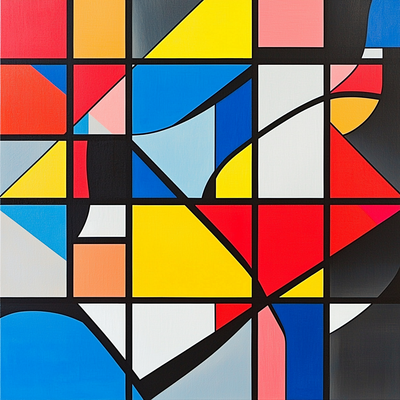 Piet Mondrian Inspired Geometric Whirlwind Paint By Numbers Art