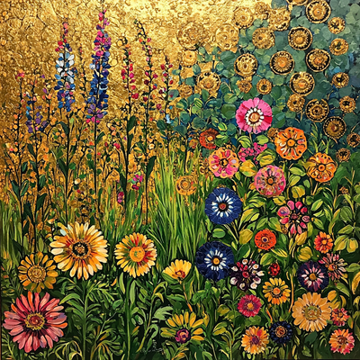 Gustav Klimt Inspired Meadow Symphony Painting By Numbers Kit