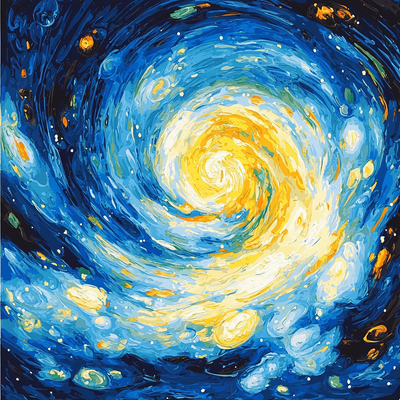 Vincent Van Gogh Inspired Starry Cosmic Whirl Paint By Numbers Kits