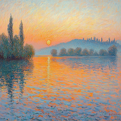 Monet Inspired Serene Sunrise Painting By Numbers Kit