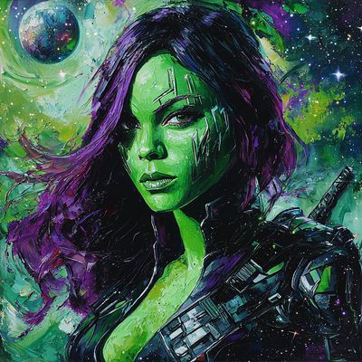 Zoe Saldana: Guardians Of The Galaxy's Fierce Warrior Gamora Number Painting