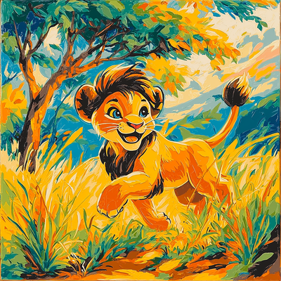 Simba Jungle Safari - Disney Inspired Painting Number Kit