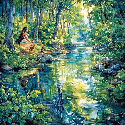 Pocahontas's Nature Connection - Disney Inspired Paint By Numbers Art