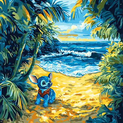 Stitch's Island Antics - Disney Inspired Painting By Numbers Kit