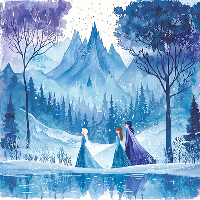 Elsa And Anna's Frozen Friendship - Disney Inspired Painting By Numbers Kit