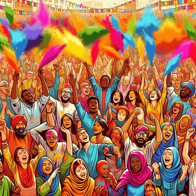 Energetic Festival Of Colors Paint By Numbers Art