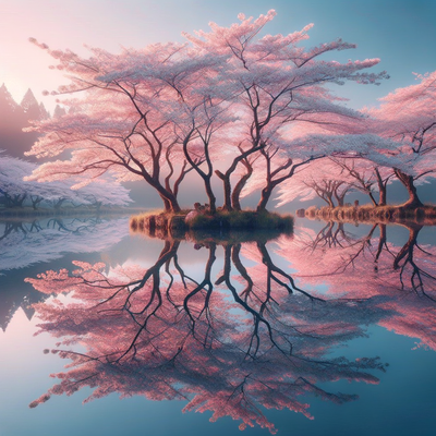 Sakura Reflections Paint By Number