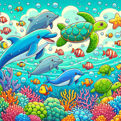 Joyful Ocean Safari Numbered Painting Kits