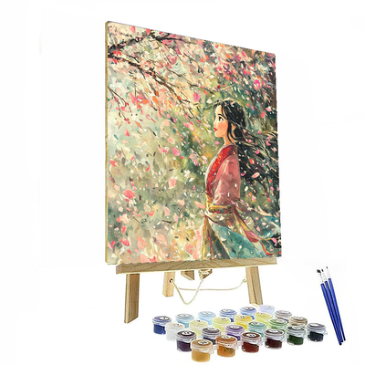 Mulan's Blossoming Cherry Trees - Disney Inspired Number Painting