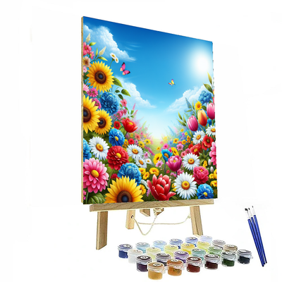 Bright Floral Fiesta Painting By Numbers Kit