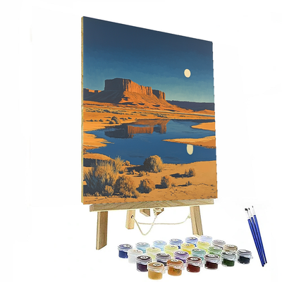 Edward Hopper Inspired Lunar Desert Serenity  Paint By Number