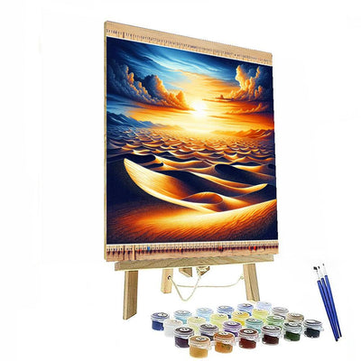 Serene Desert Landscape Number Painting