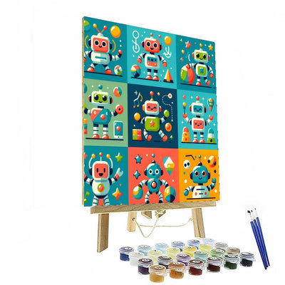 Cool Robots Painting By Numbers Kit