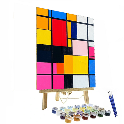 Piet Mondrian Inspired Whirlwind Of Patterns  Paint By Numbers Art