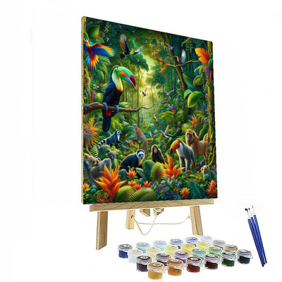 Vibrant Jungle Exploration Numbered Painting Kits