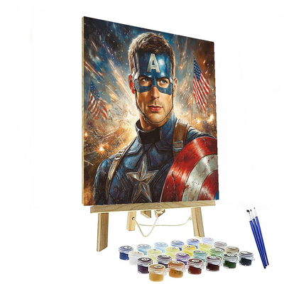 Chris Evans: Shielding Justice As Captain America Paint By Numbers Art