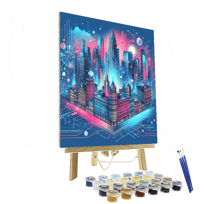 Retro Futuristic Dreamscape Painting By Numbers Kit