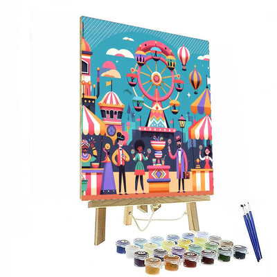 Whimsical Fairground Number Painting