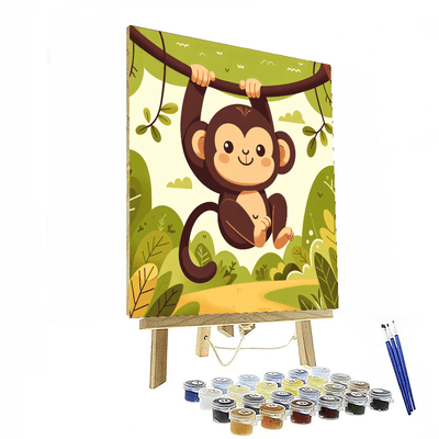 Charming Chimpanzee Number Painting