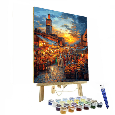 Djemaa El-fna - Marrakech, Morocco Numbered Painting Kits