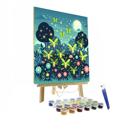 Fiery Fireflies Paint By Numbers Art