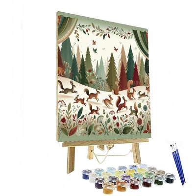 Woodland Critter Parade Painting Number Kit