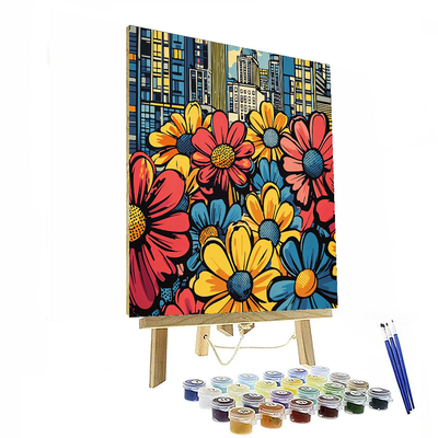 Roy Lichtenstein Inspired Floral Metropolis  Paint By Numbers Kits