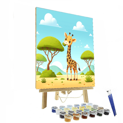 Giraffe's Towering Quest Painting Number Kit