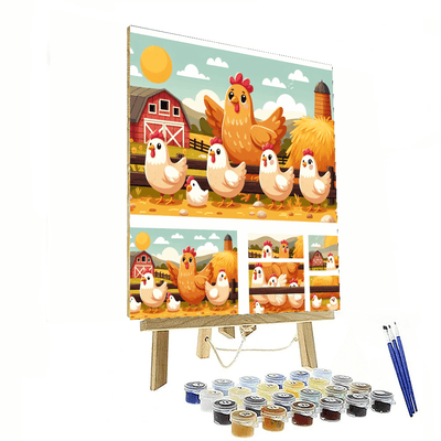 Farmyard Frolic With Cheeky Chickens Paint By Number