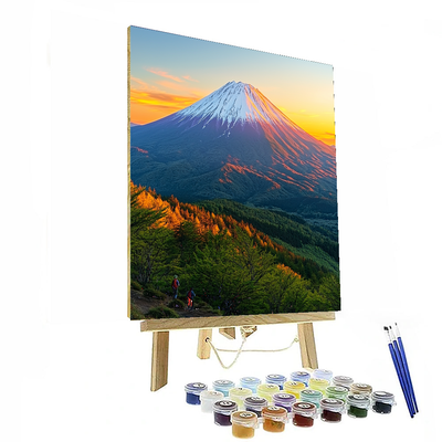 Climbing Mount Fuji - Japan Number Painting