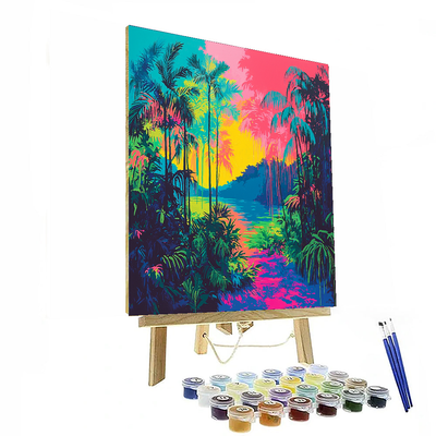 Damien Hirst Inspired Neon Jungle  Paint By Numbers Kits