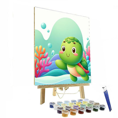 Friendly Little Turtle Painting By Numbers Kit