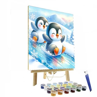 Cheerful Penguins Paint By Color