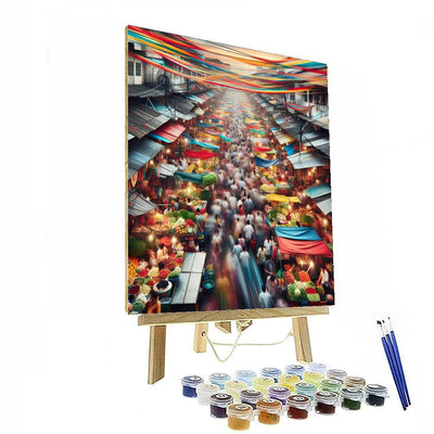 Vibrant Asian Market Paint By Numbers Art