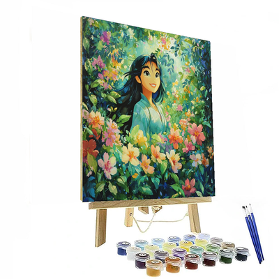 Mulan's Garden Of Blossoms - Disney Inspired Paint By Color