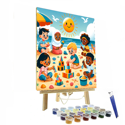 Sundrenched Beach Day DIY Paint By Numbers