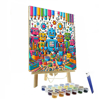 Dynamic Robot Workshop Painting By Numbers Kit